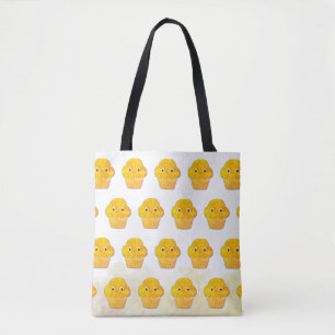 Bolsa Tote Desenho de Muffin Fofo