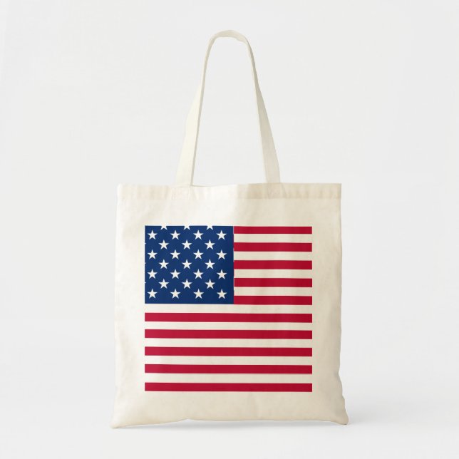 Bolsa Tote Desenho de Orgulho da Bandeira Americana dos EUA (Frente)