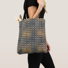 Bolsa Tote Desenho de Padrão Abstrato de Grade Geométrica Esc