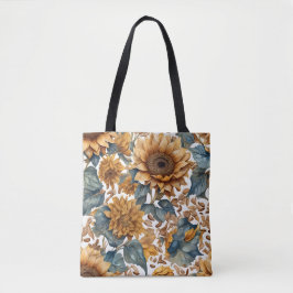 Bolsa Tote Desenho de Padrão de Girassóis Dançantes