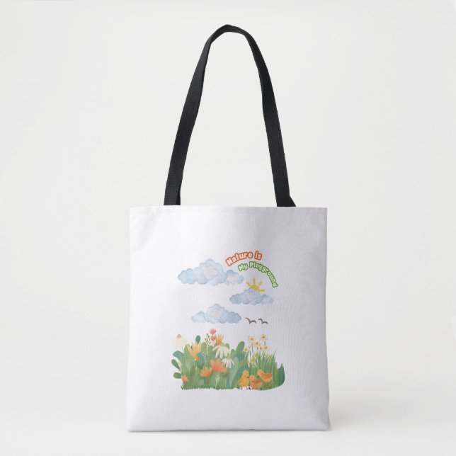 Bolsa Tote Desenho de Pássaros Bebês (Frente)