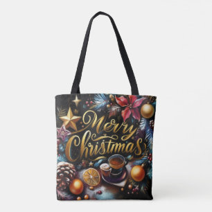 Bolsa Tote Desenho de Pastel de um Whimsical de Natal