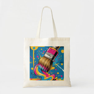Bolsa Tote Desenho de pincel com traço de tinta colorida
