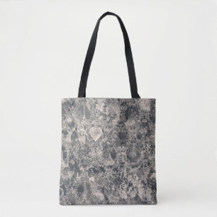 Bolsa Tote Desenho de Toile de Paris Preto Elegante