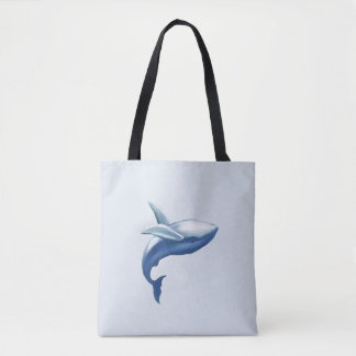 Bolsa Tote Desenho de uma baleia-jubarte fofa saltando para f