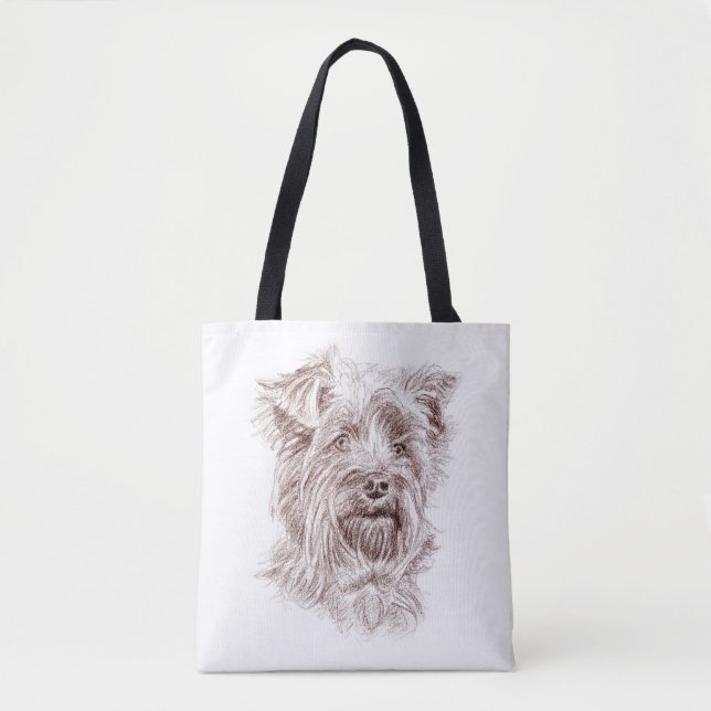 Bolsa Tote Desenho de Yorkshire Terrier (Frente)