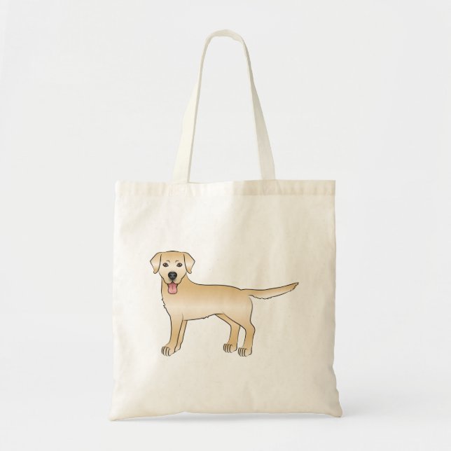 Bolsa Tote Desenho do Cão do Labrador Amarelo Retriever (Frente)