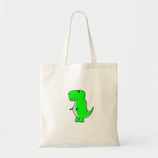 Bolsa Tote Desenho do Dinossauro Verde (Frente)