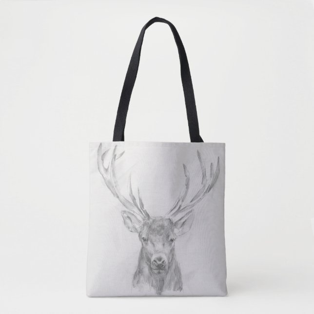 Bolsa Tote Desenho do Elk Contemporâneo (Frente)