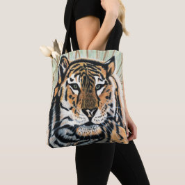 Bolsa Tote Desenho do Lápis de Cores de Arte Tiger