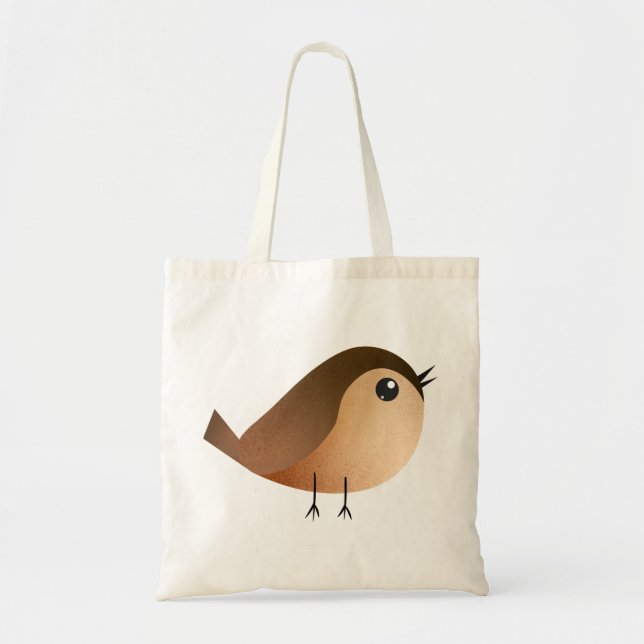 Bolsa Tote Desenho do Passarinho Pardal (Frente)