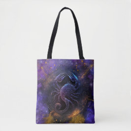 Bolsa Tote Desenho em Aquarela do Signo de Escorpião