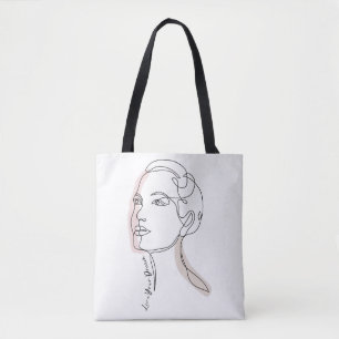 Bolsa Tote Desenho em Linha da Arte da Mulher - Viva os seus 