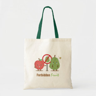 Bolsa Tote Desenho Engraçado, Fruta Proibida, Maçã e Durian