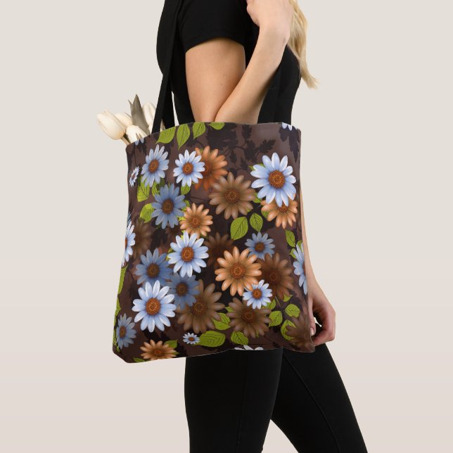 Bolsa Tote Desenho Floral 2 (Close Up)
