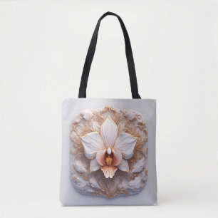 Bolsa Tote Desenho Floral Elegante em Relevo com Detalhes Orn