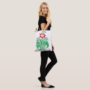 Bolsa Tote Desenho Floral Ornamental – Elegante