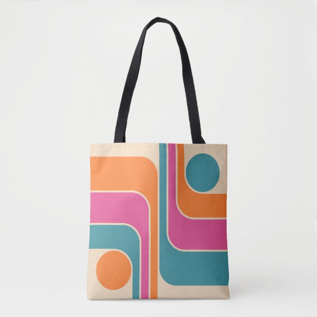 Bolsa Tote Desenho Geométrico Mod Retro (Frente)