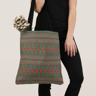 Bolsa Tote Desenho Geométrico Verde de Artemísia do Sudoeste