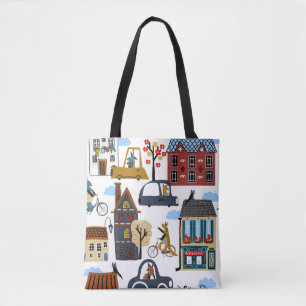 Bolsa Tote Desenho gráfico bonito desenhado à mão, ilustrando