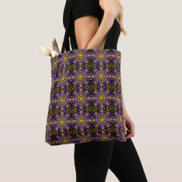 Bolsa Tote Desenho Mecânico Amarelo-Púrpura-Laranja-Azul
