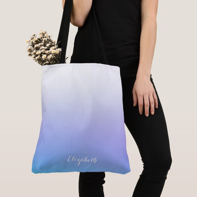 Bolsa Tote Desenho ombre violeta e azul (Close Up)