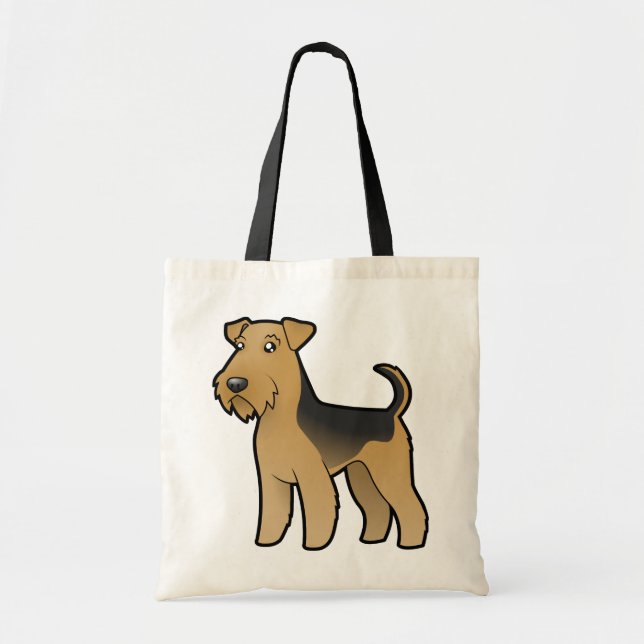 Bolsa Tote Desenhos animados Airedale Terrier/galês Terrier (Frente)