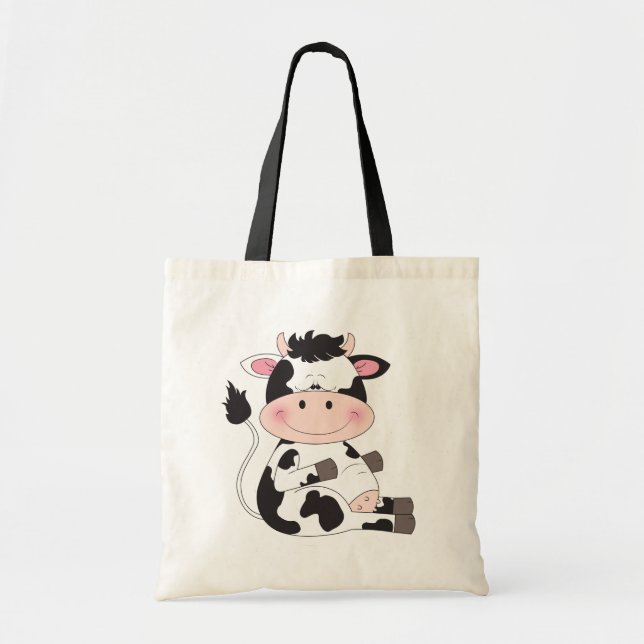 Bolsa Tote Desenhos animados bonitos da vaca do bebê (Frente)