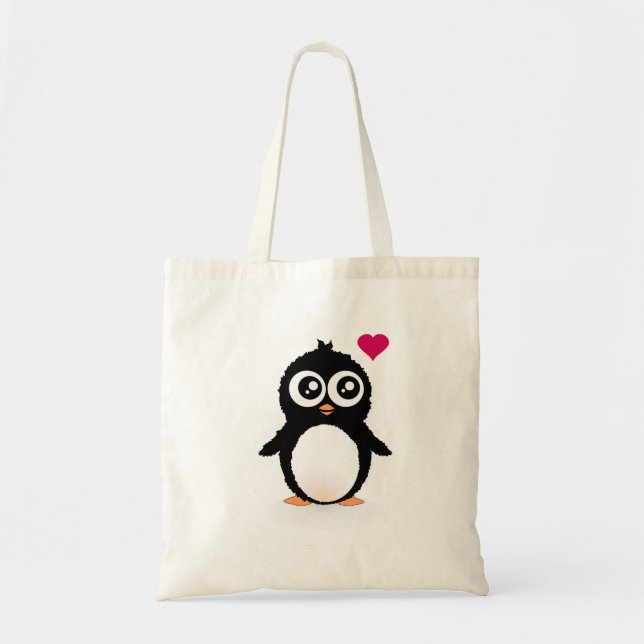Bolsa Tote Desenhos animados bonitos do pinguim (Frente)