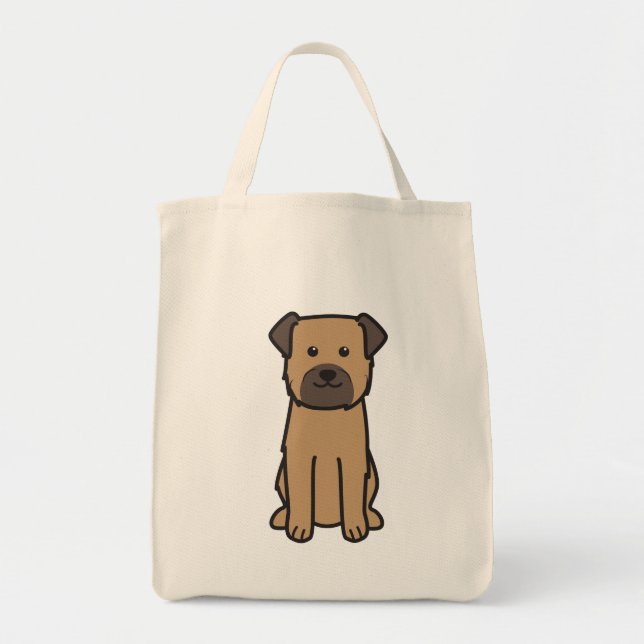 Bolsa Tote Desenhos animados do cão de Terrier de beira (Frente)