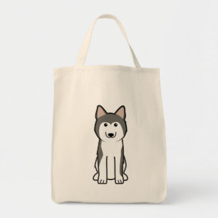 Bolsa Tote Desenhos animados do cão do rouco Siberian