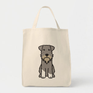 Bolsa Tote Desenhos animados do cão do Schnauzer diminuto