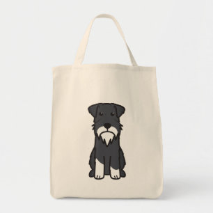 Bolsa Tote Desenhos animados do cão do Schnauzer diminuto