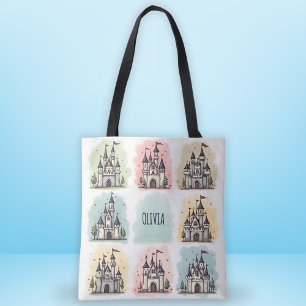 Bolsa Tote Desenhos de Castelo de Contos de Fadas Adoráveis
