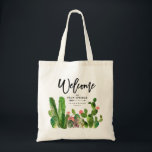 Bolsa Tote Desert Succulent Cactus Wedding Bag<br><div class="desc">Edite o destino,  os nomes e a data neste saco de boas-vindas para receber os convidados no seu casamento de destino!</div>