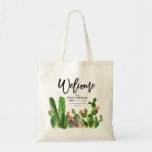 Bolsa Tote Desert Succulent Cactus Wedding Bag<br><div class="desc">Edite o destino,  os nomes e a data neste saco de boas-vindas para receber os convidados no seu casamento de destino!</div>