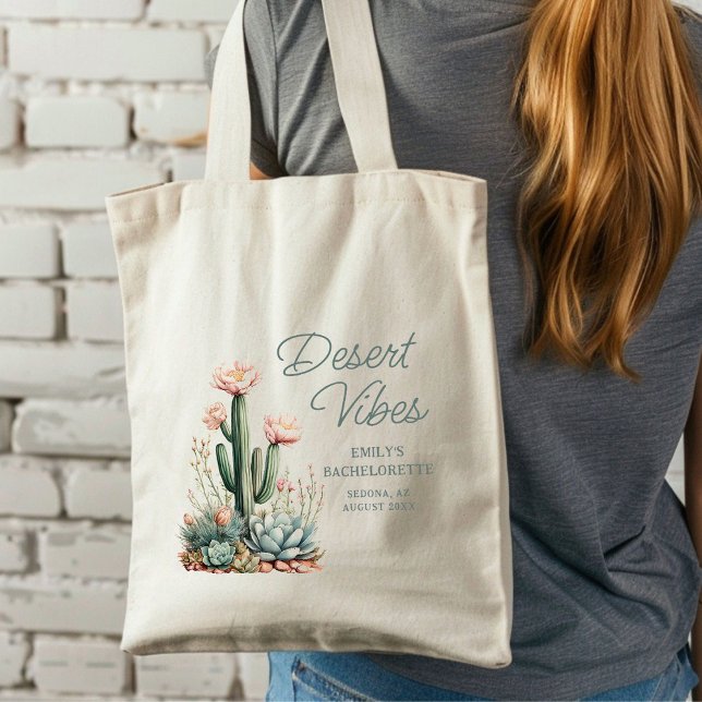 Bolsa Tote Desert Vibes Festa de solteira Blooming Cactus (Criador carregado)