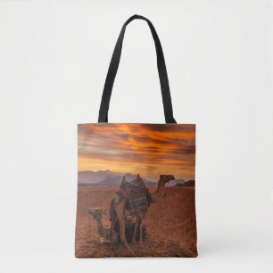 Bolsa Tote Desertos Bactrian Camel Egypt Sand Dune