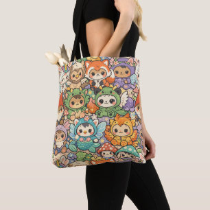 Bolsa Tote Desfile de Amigos Mitológicos Magia Pastel Cute
