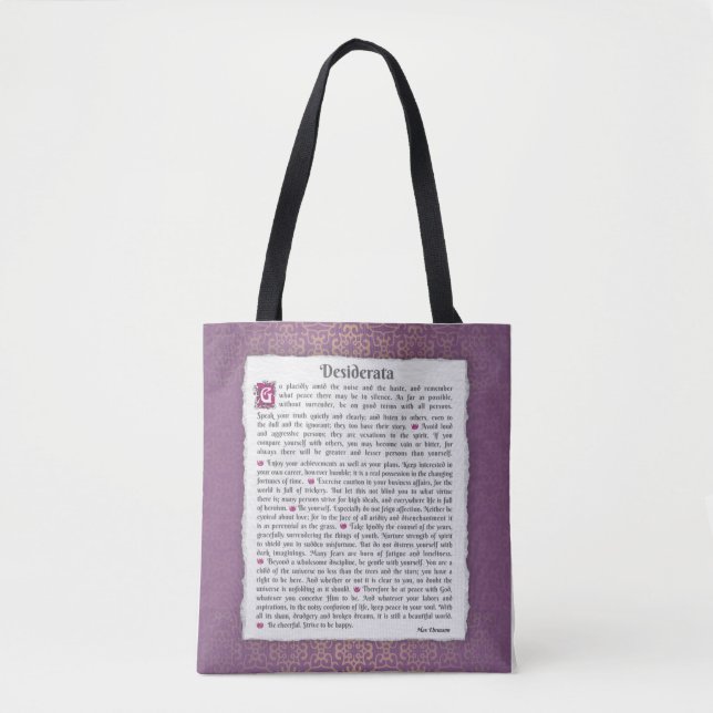 Bolsa Tote Desiderata - Coisas desejadas (Frente)