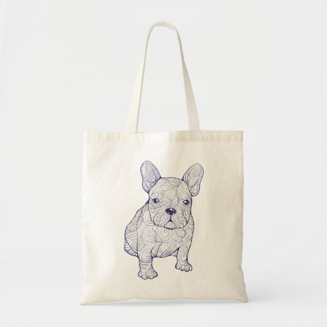 Bolsa Tote Design à moda com cão legal (Frente)