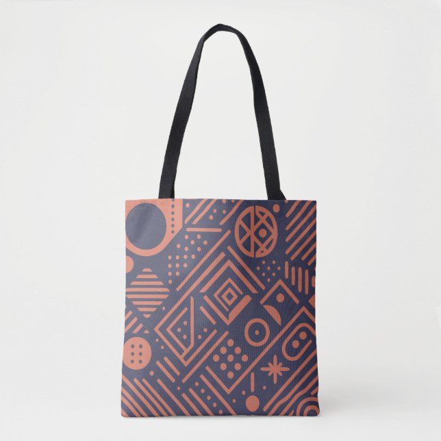 Bolsa Tote Design abstrato com formas geométricas (Frente)
