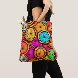 Bolsa Tote Design abstrato da fatia de coco vibrante