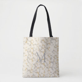 Bolsa Tote Design abstrato de folhas Douradas de Cinzas de Cr