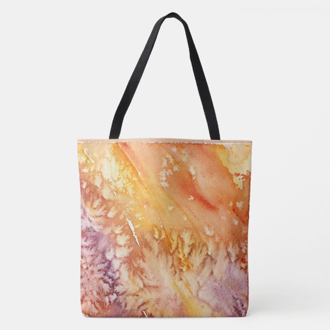 Bolsa Tote Design Abstrato de Rosa Apricot (Frente)