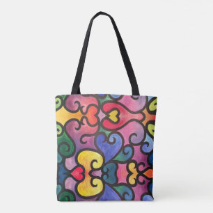 Bolsa Tote Design abstrato do coração