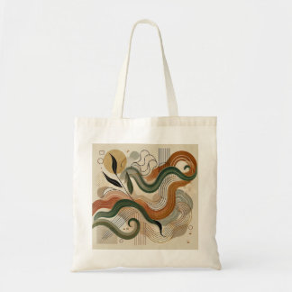 Bolsa Tote Design Abstrato Elegante da Natureza: Geométrico M