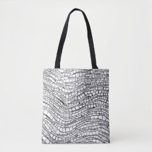 Bolsa Tote Design Abstrato Preto e Branco