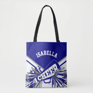 Bolsa Tote Design azul, Cinza e Cheerleader branco