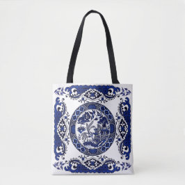 Bolsa Tote Design azul clássico de China do salgueiro